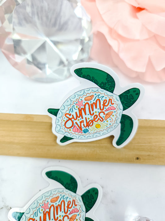 Sea turtle summer vibes sticker