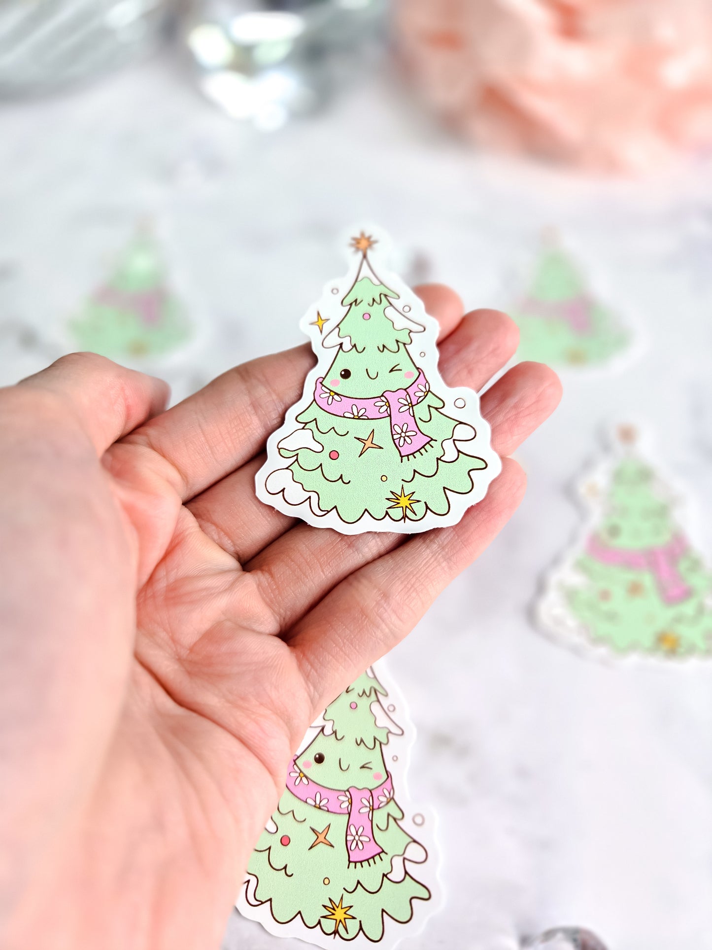 Friendly Christmas tree sticker