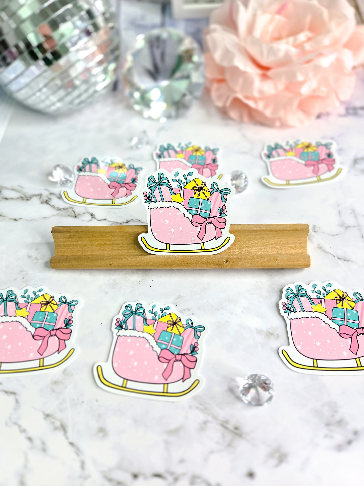 A sleigh full of gifts Sticker