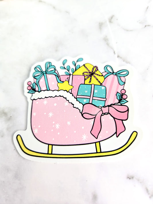 A sleigh full of gifts Sticker