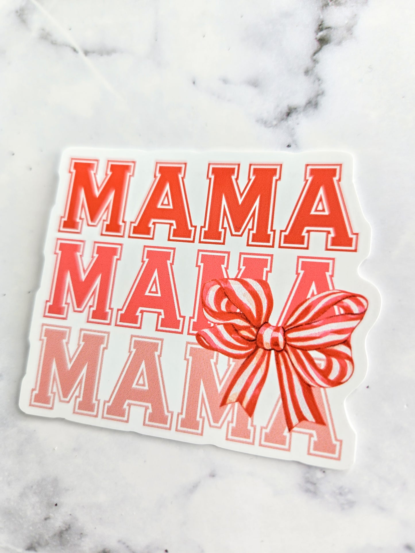 Mama Sticker – Red Ombré Bow Vinyl Sticker | Cute Mama Gift Sticker