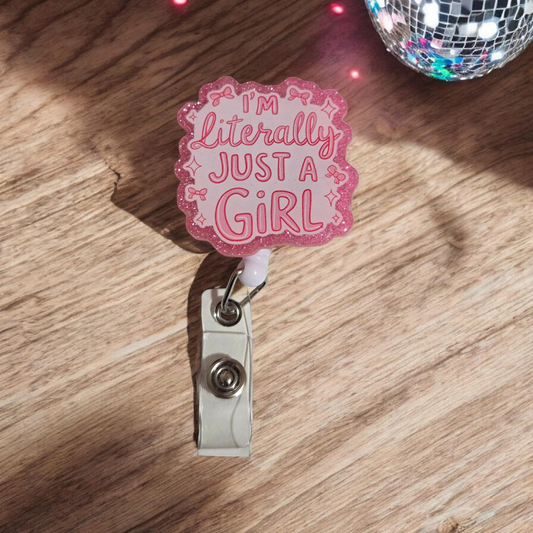 Literally just a girl badge reel belt clip style