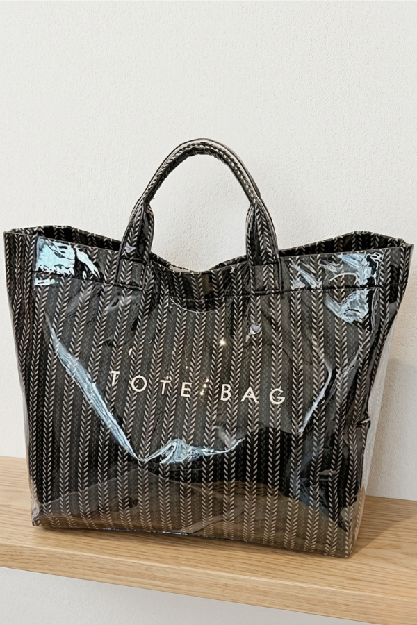 SC - Black Chevron Vinyl TOTE BAG