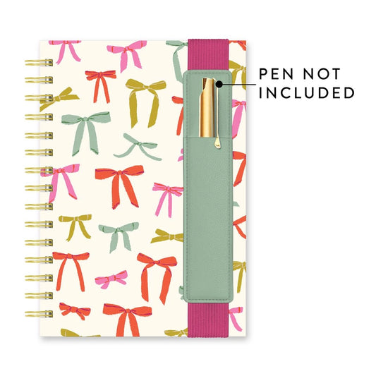 Put a bow on it spiral notebook with pen pocket