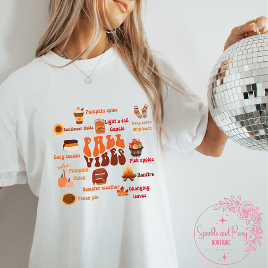 Fall vibes bucket list - Graphic Tee- made to order