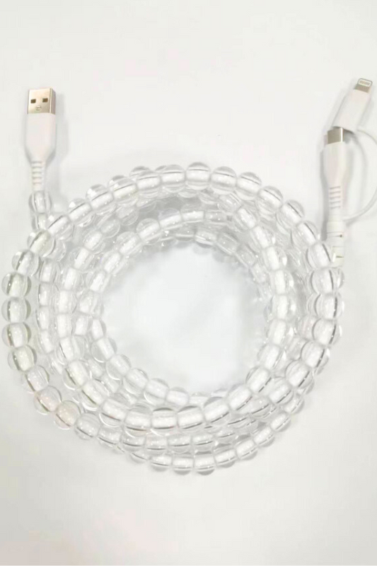 SC - Clear Beaded Cord Phone Charger