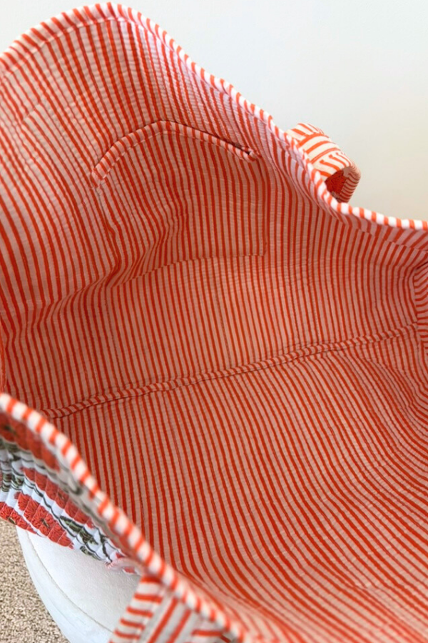 SC - Waylon Orange Floral Print Tote Bag