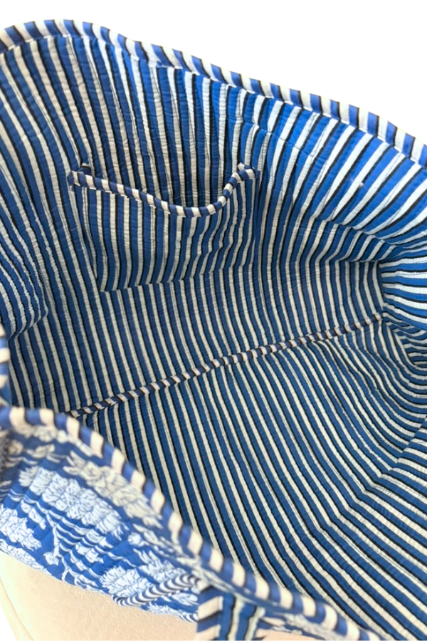 SC - Melody Blue and White Floral Tote Bag