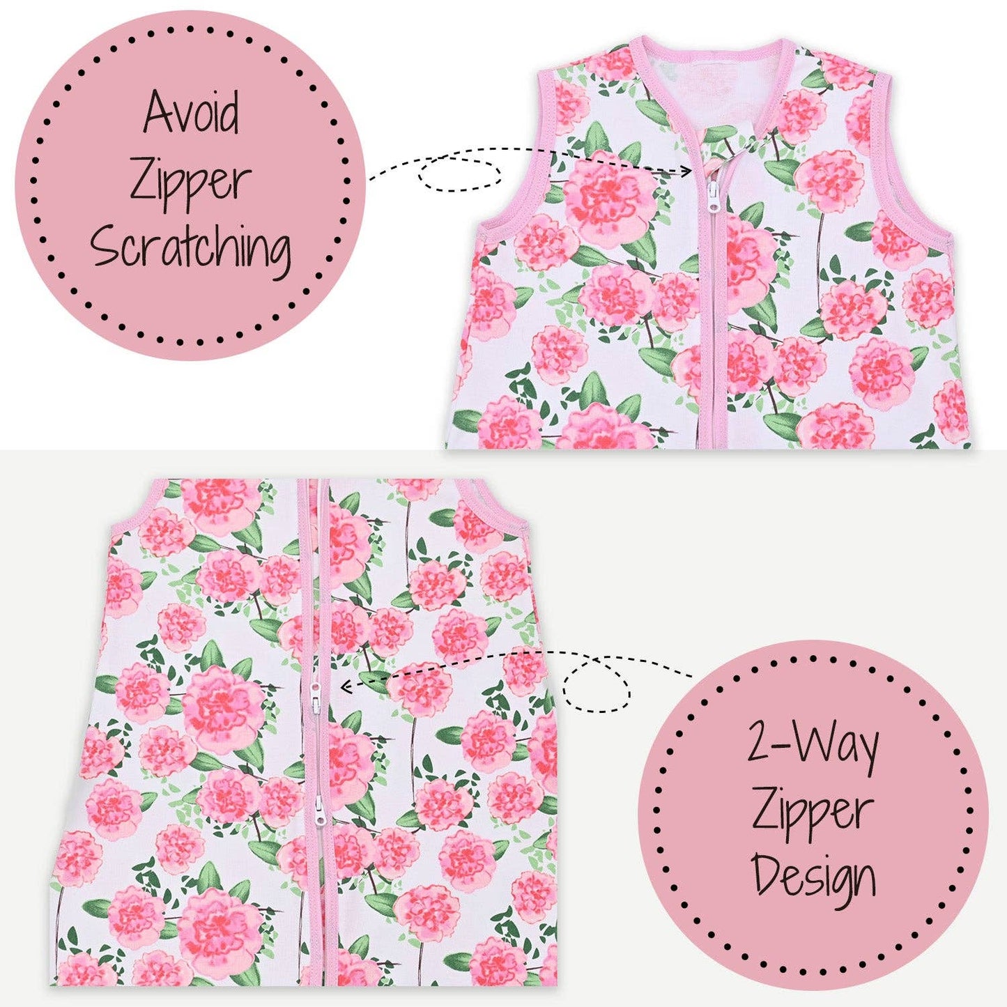 Organic Cotton Sleep Sack 0.5 TOG Pretty in Peony