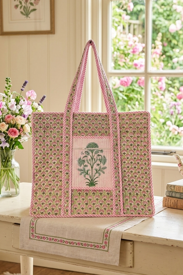 SC - Mia Pink Floral Tote Bag
