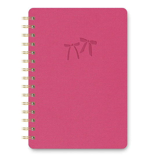 Put a bow on it bright berry pink spiral notebook