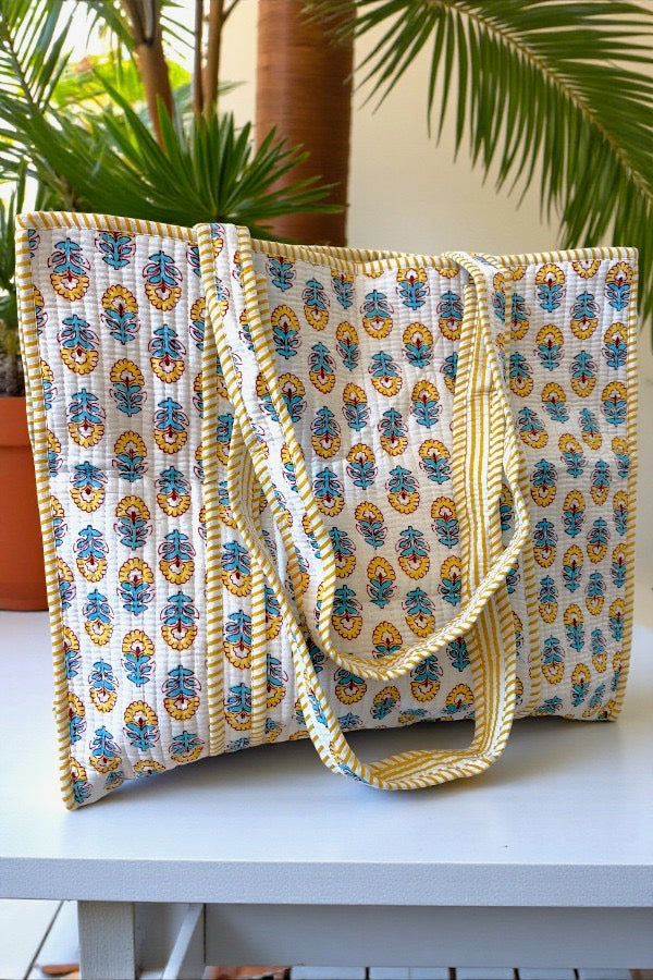 SC - Halsey Yellow Floral Tote Bag