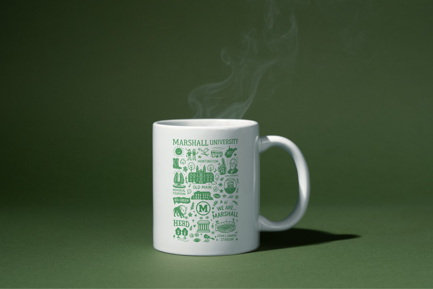 Marshall University doodle- coffee mug 15 oz gift