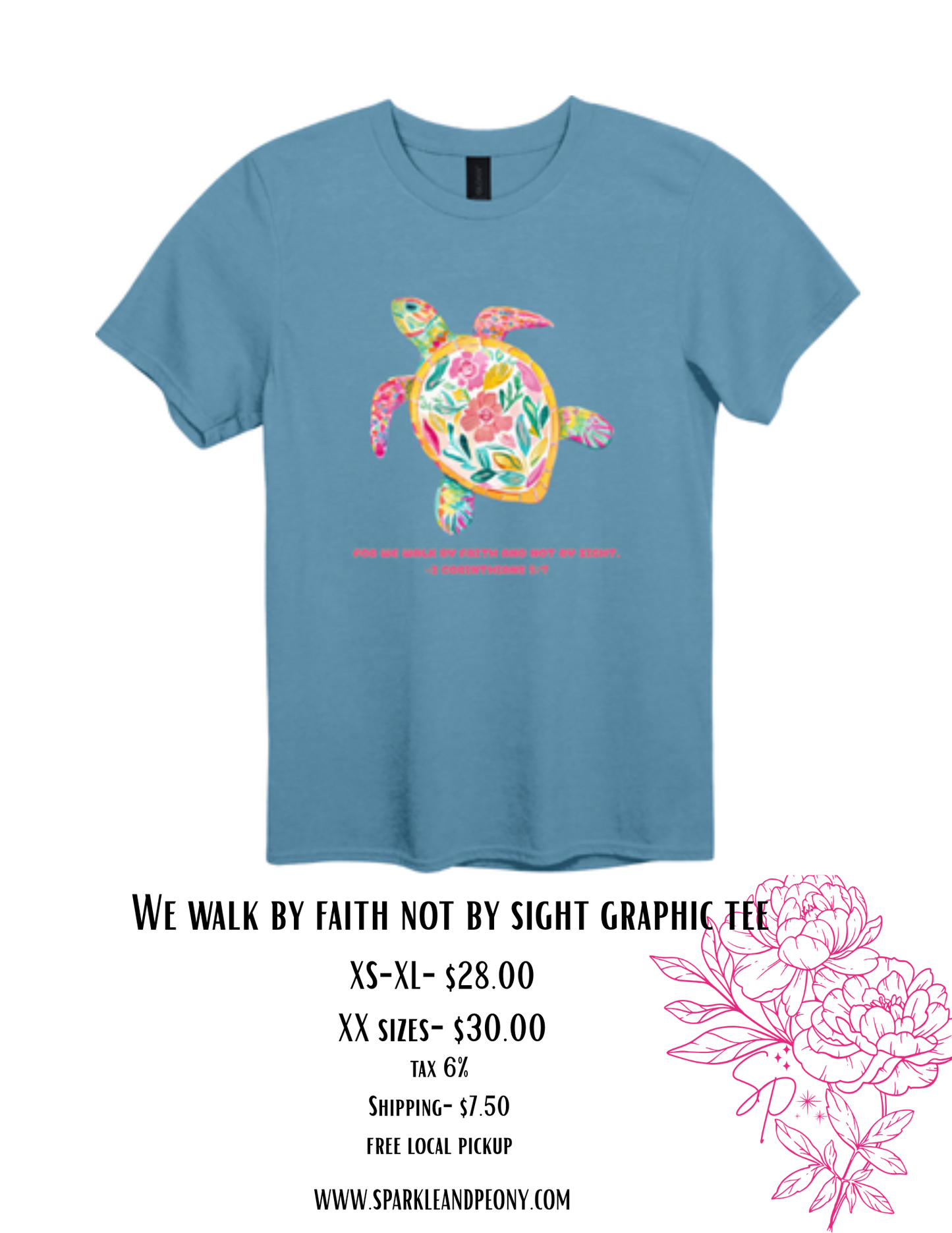 Walk by faith not by sight graphic tee