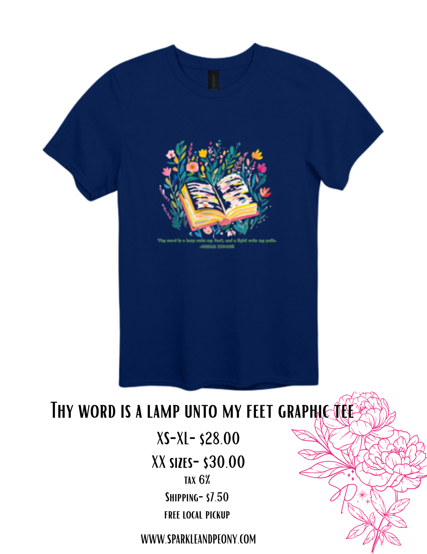 Your Word, My Light Graphic Tee | Psalm 119:105 Christian T-Shirt