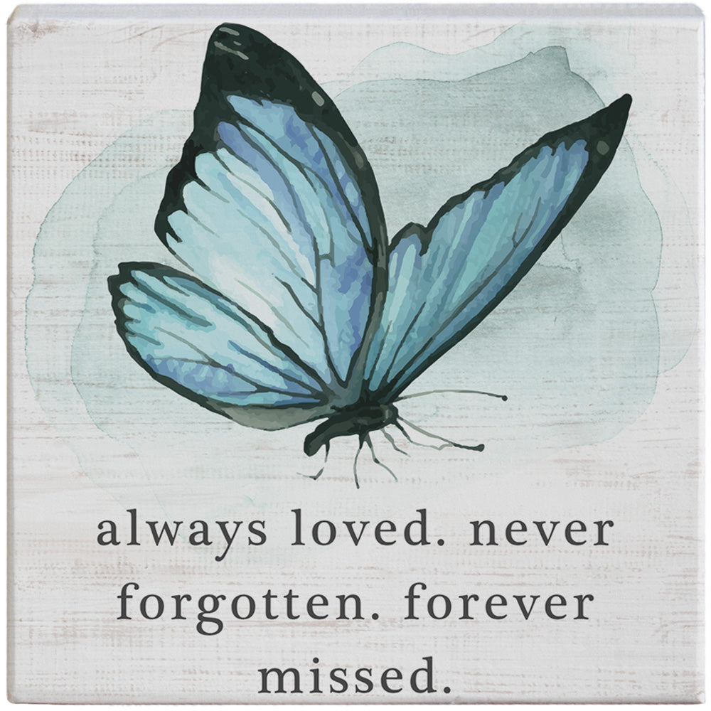 Always loved Butterfly gift wooden block