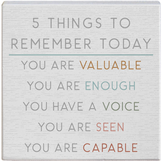 things to remember wooden gift block