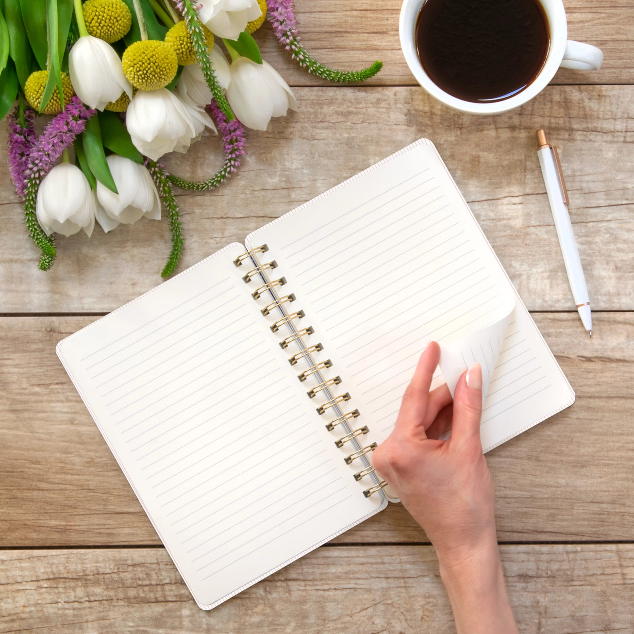 Agatha Notebook – Textured Vegan Leather Journal with Lined Pages & Storage Pocket | Studio Oh! Elegant Writing Journal