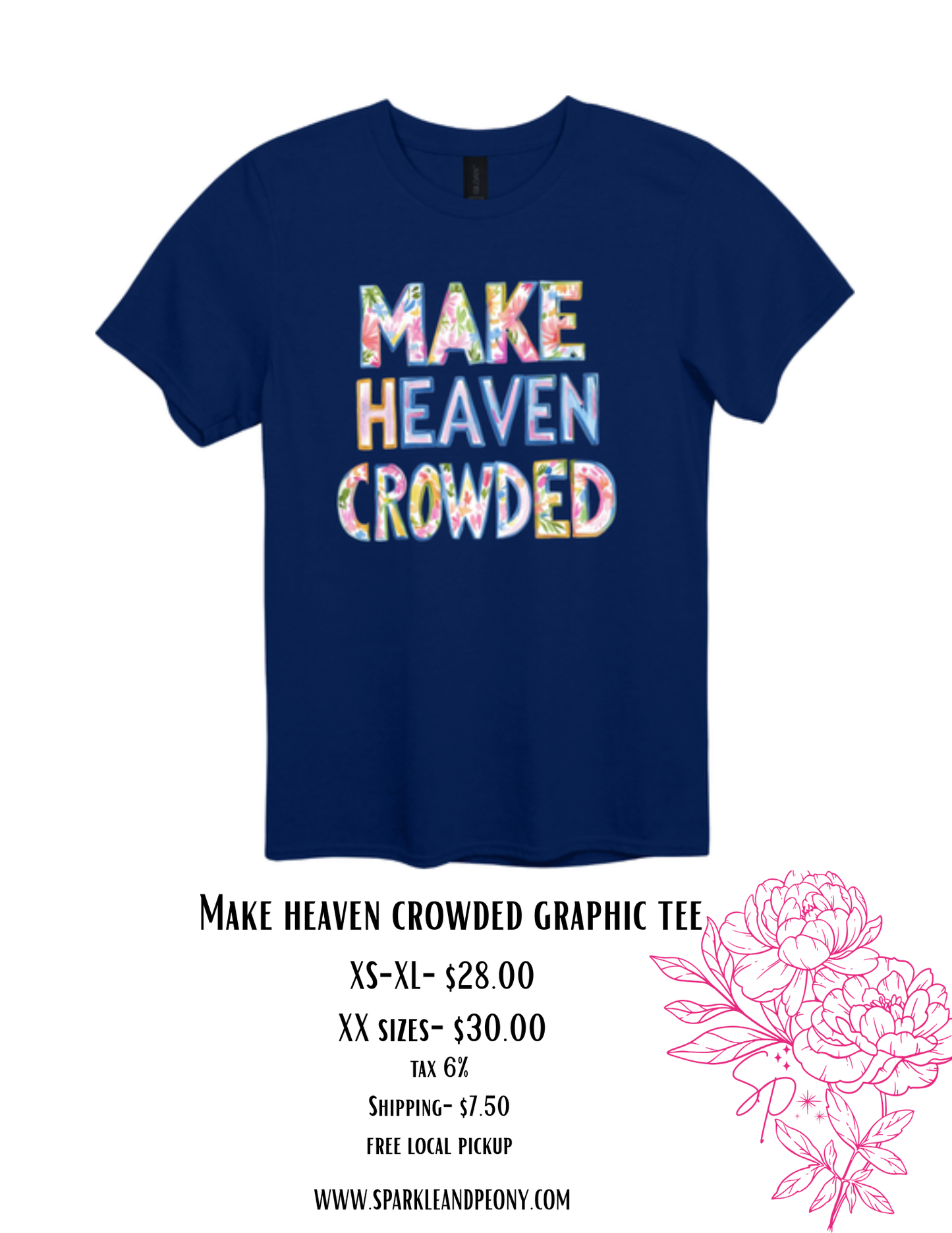 Make heaven crowded watercolor graphic tee