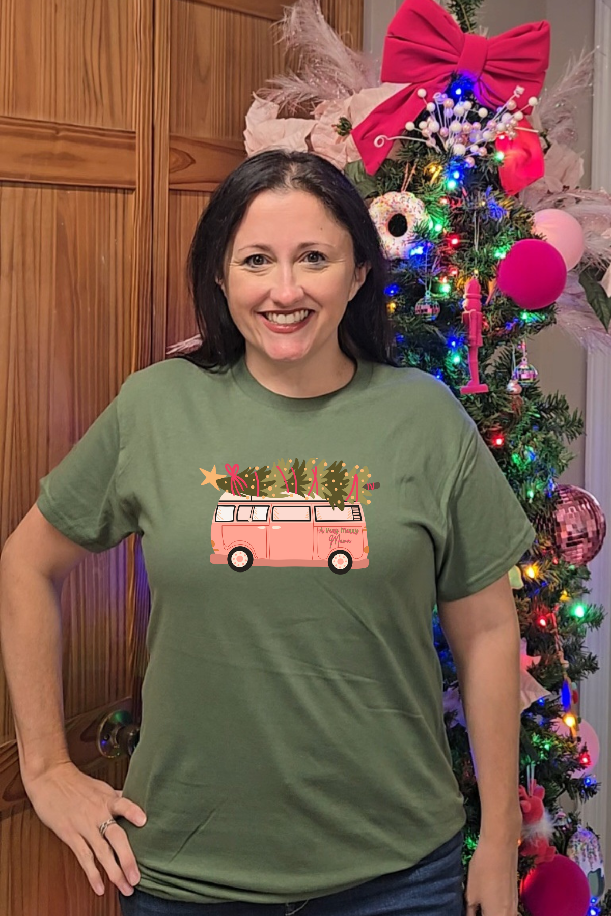 Very Merry Mama Christmas graphic tee