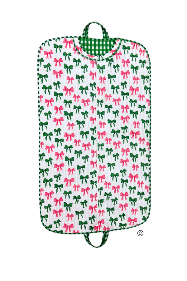 SC - Southern Belle Pink and Green Bow Garment Bag