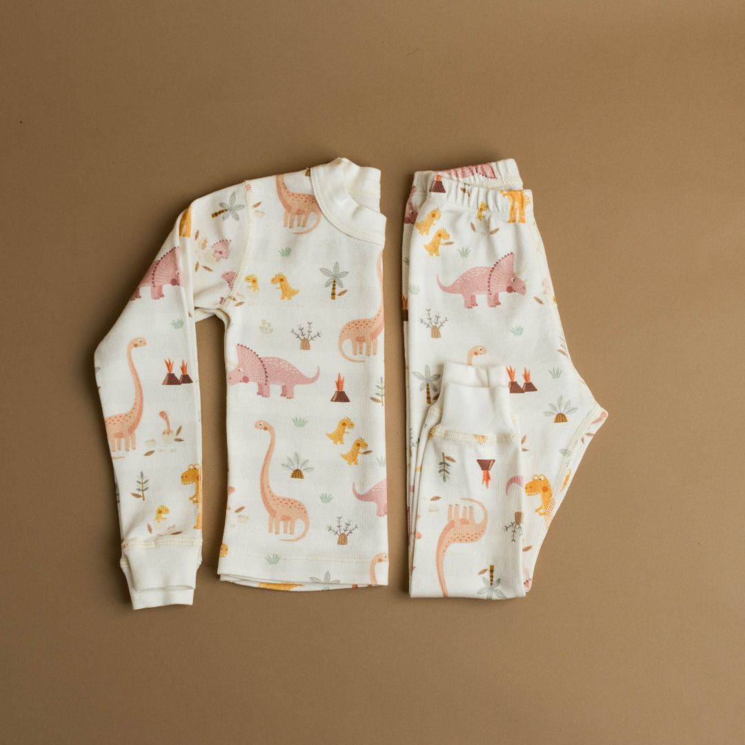 Rose Dino Family Organic Cotton Pajamas Made in USA
