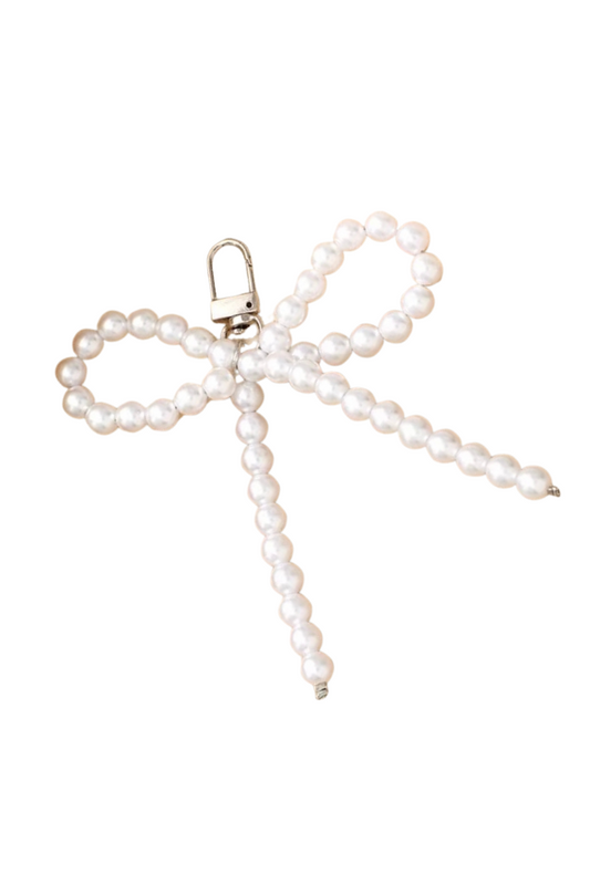 Bow era pearl bag charm