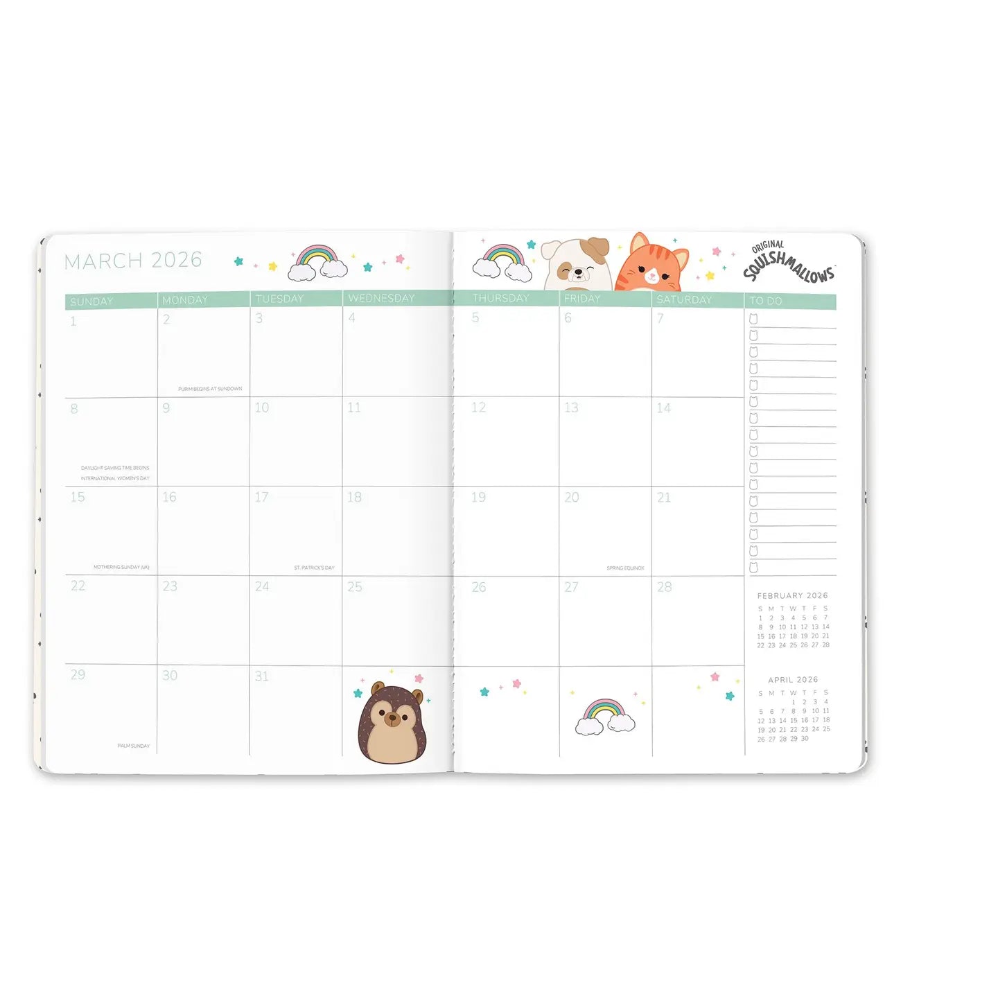 2026 Squish Squad Calendar & Planner – Monthly Agenda with Stickers, Bookmark & Pocket | 17-Month Squishmallows Planner