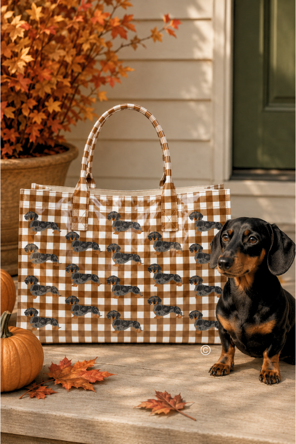 SC - ETA 9/30-10/14 Chloe in Khaki Gingham Vinyl Tote©