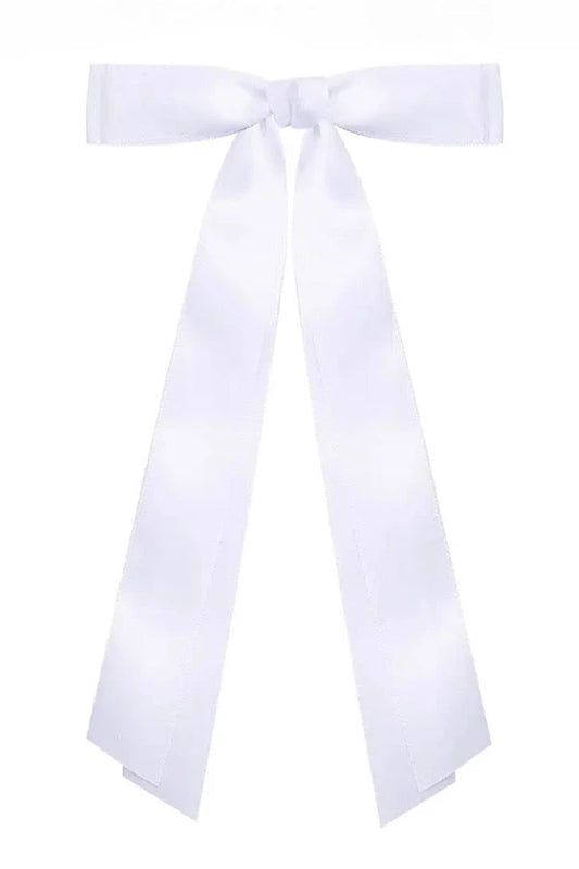 Take a bow satin hairbow in white