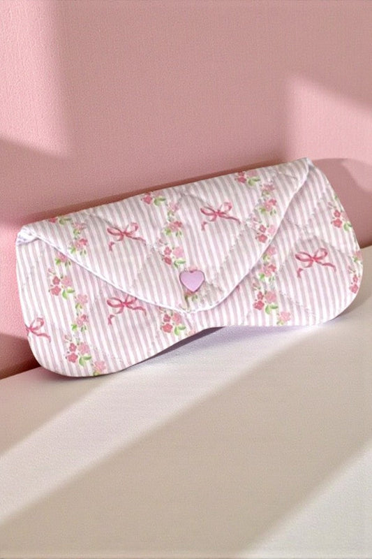 SC - Ava Pink Ribbon Eyeglass Case