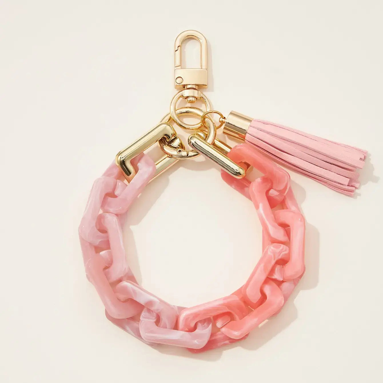 Acrylic Chain Link Tassel Keychain Bracelet