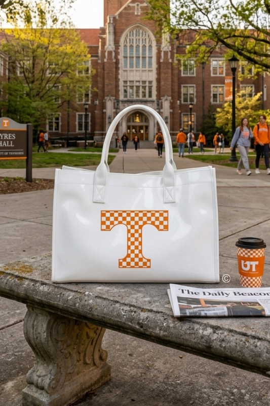 SC - ETA 8/24-9/7 Vols Checkered Power T Vinyl Tote Bag