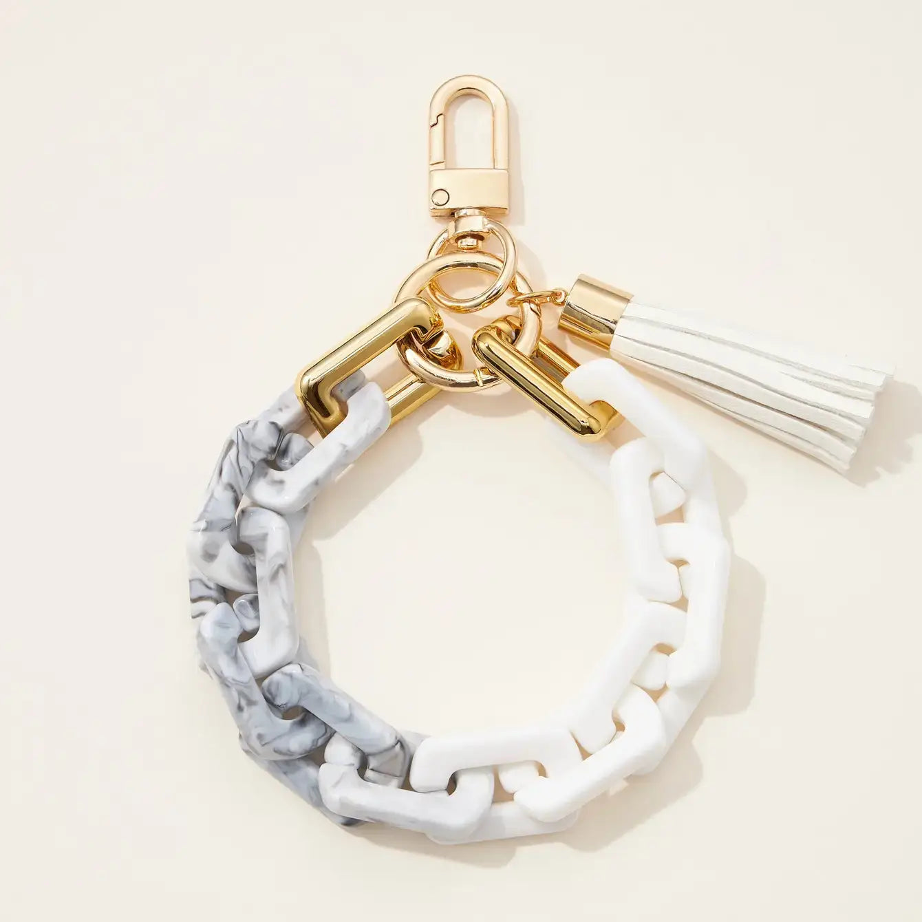 Acrylic Chain Link Tassel Keychain Bracelet
