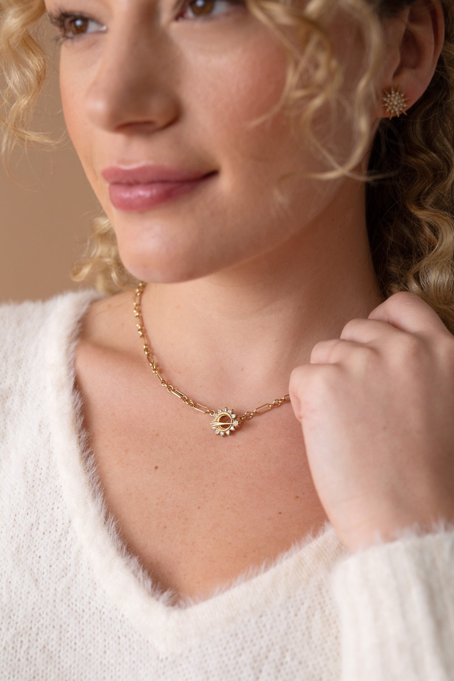 Celestial Moon & Shooting Star Toggle Necklace