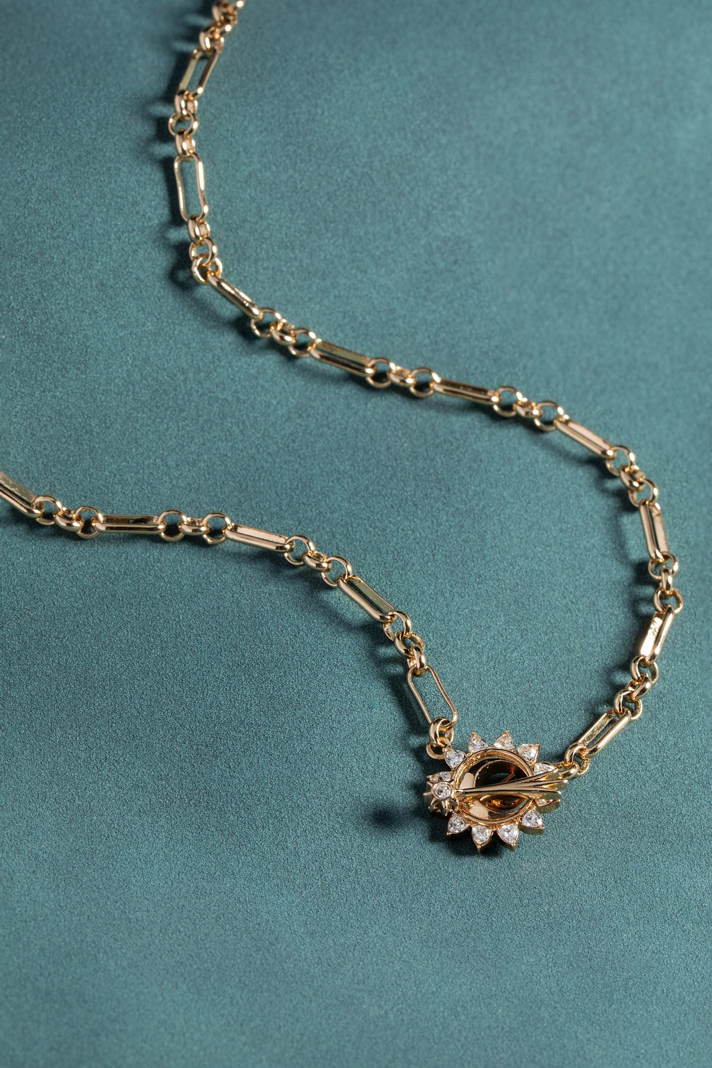 Celestial Moon & Shooting Star Toggle Necklace