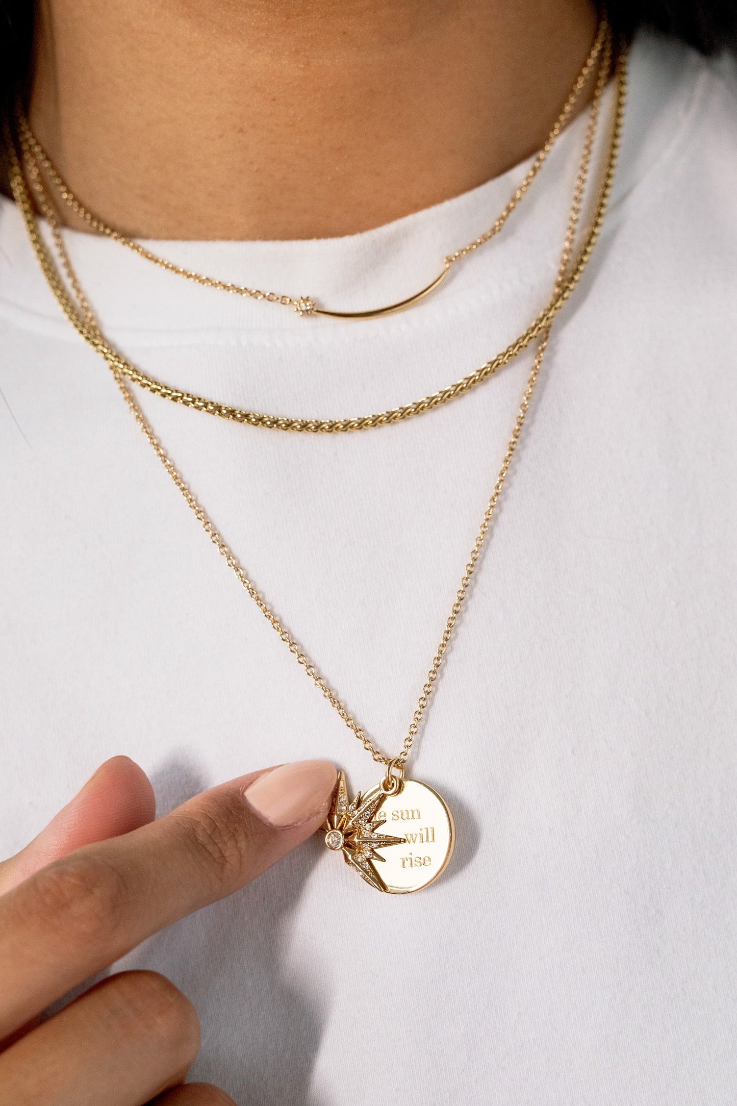 “The Sun Will Rise” Duo Charm Pendant Necklace