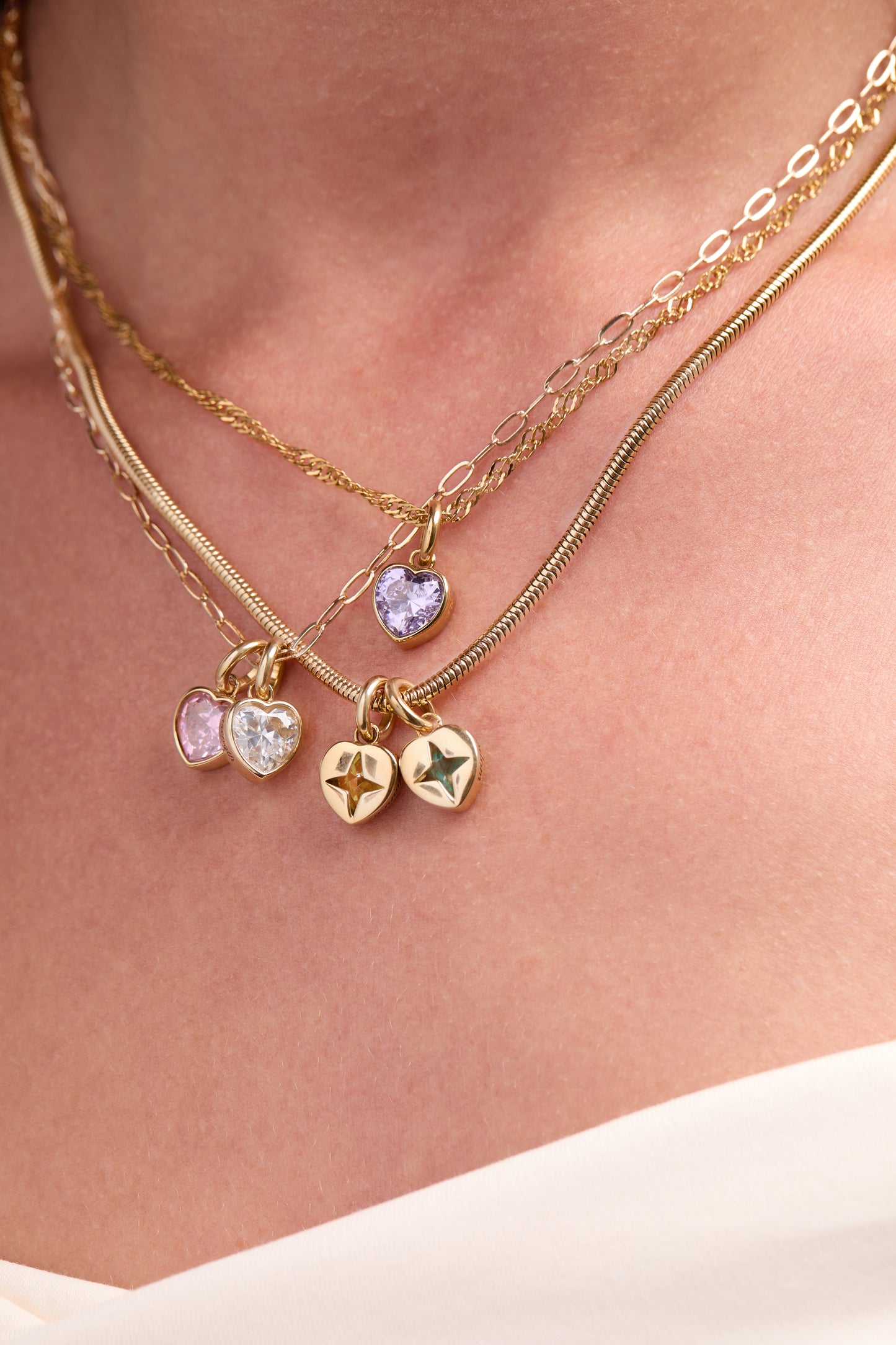 April 'Strength' Heart Birthstone Charm