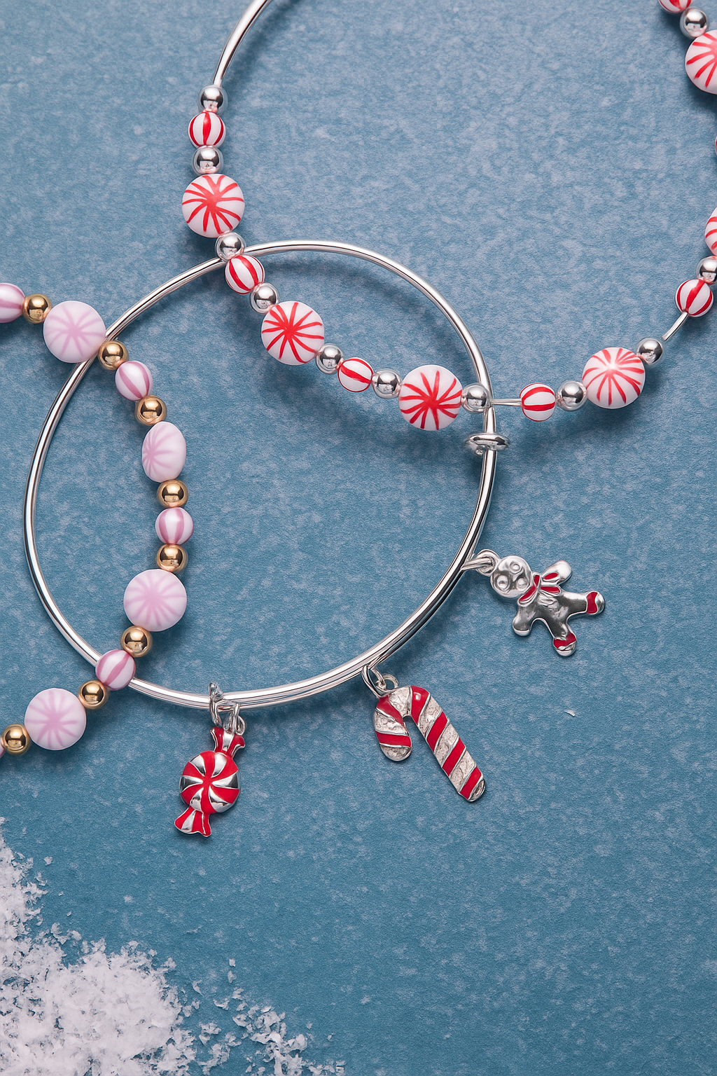 Peppermint Beaded Bangle