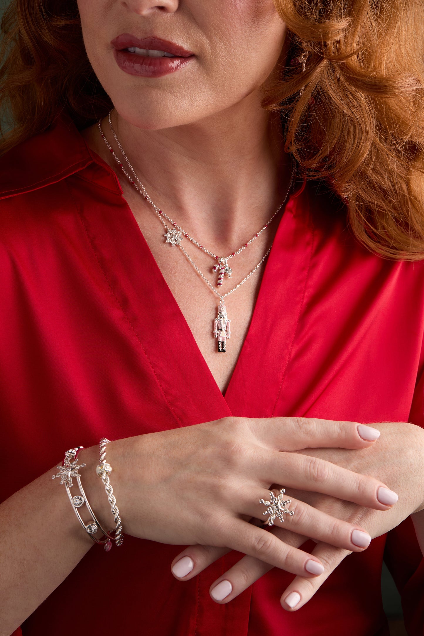 Nutcracker & Snowflake Pendant Necklace