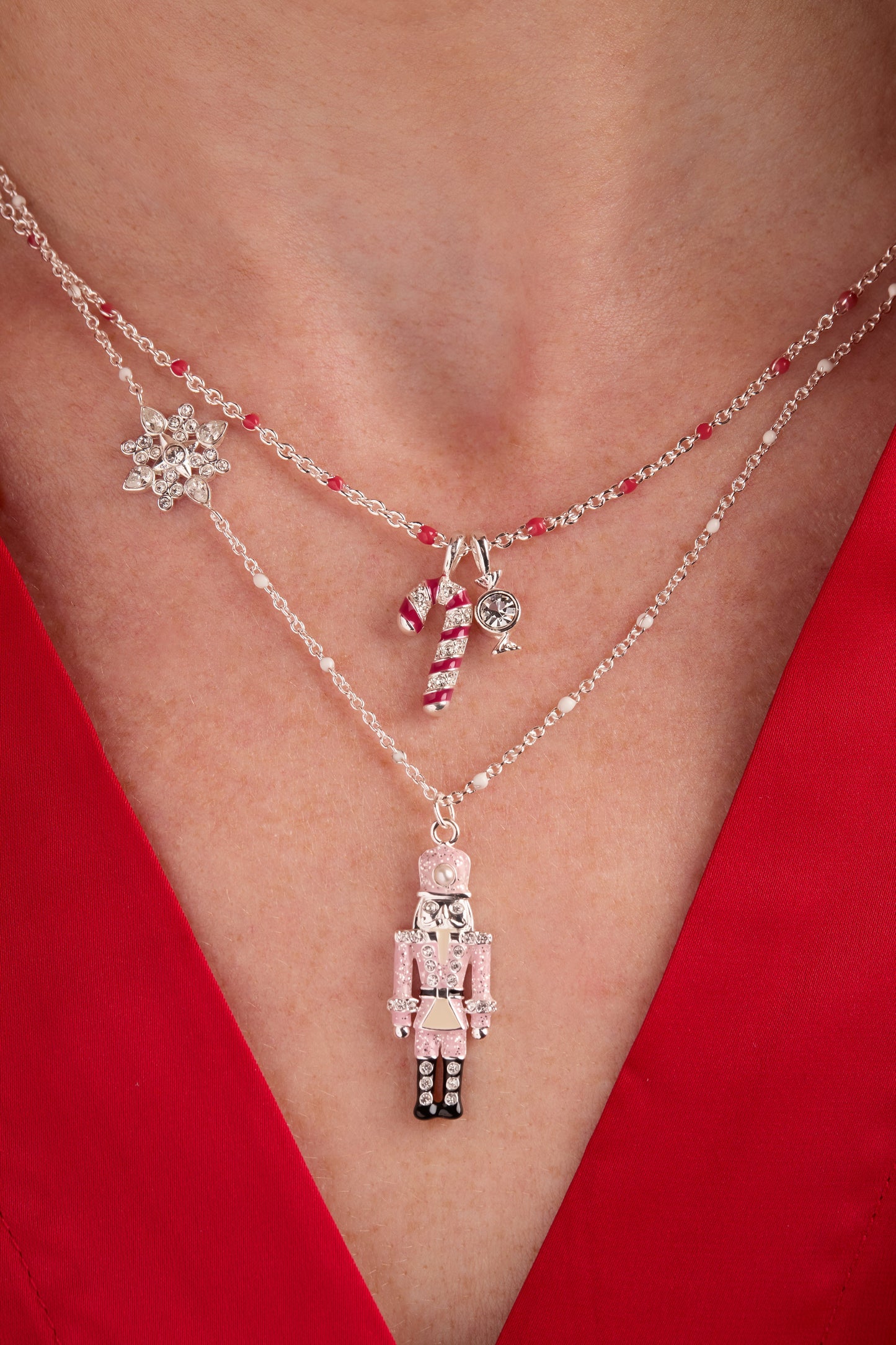 Nutcracker & Snowflake Pendant Necklace