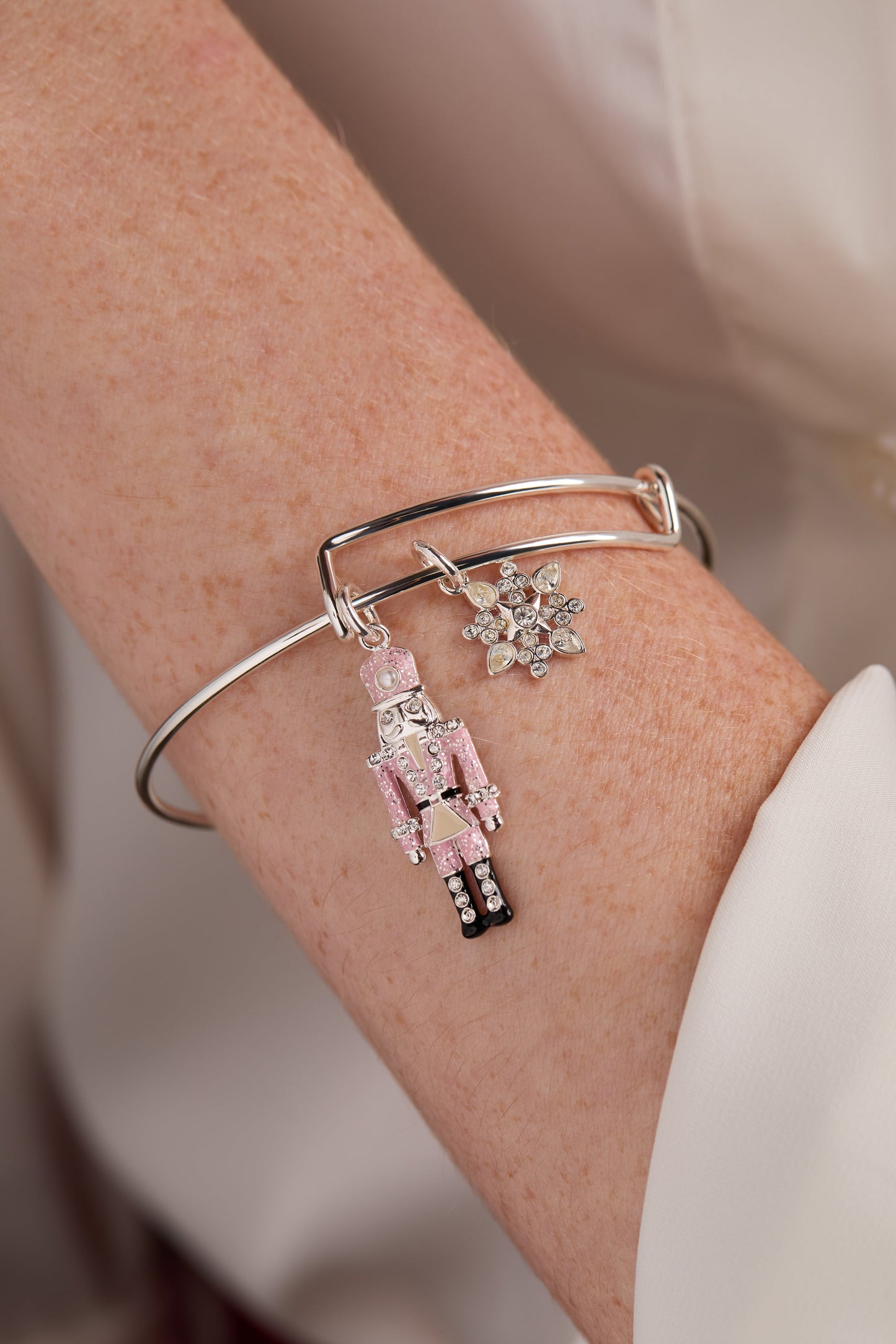 Nutcracker & Snowflake Charm Bangle