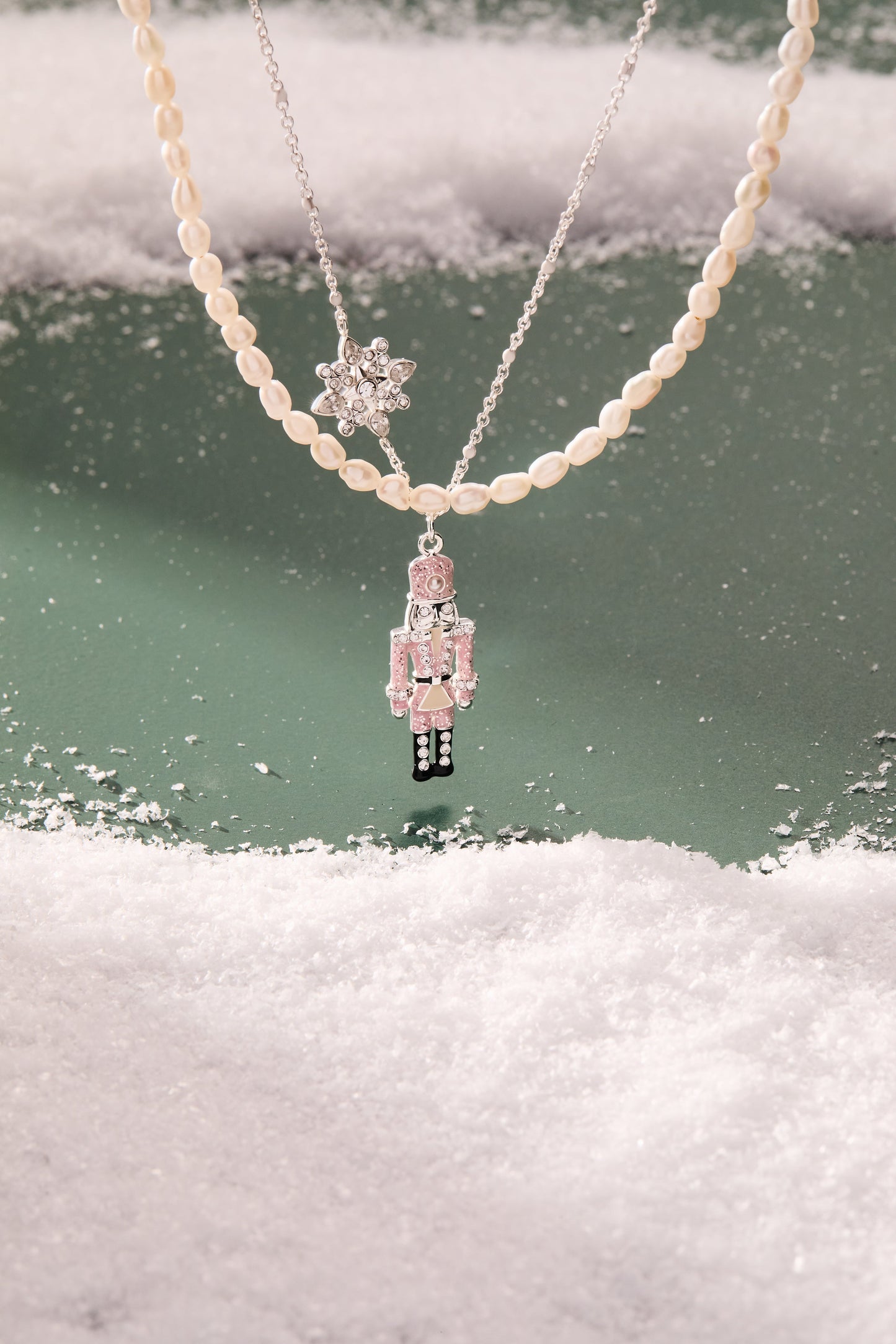 Nutcracker & Snowflake Pendant Necklace