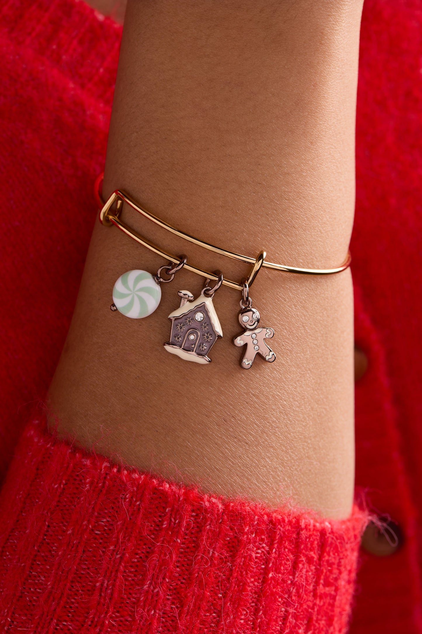 Pink Christmas Multi-Charm Bangle