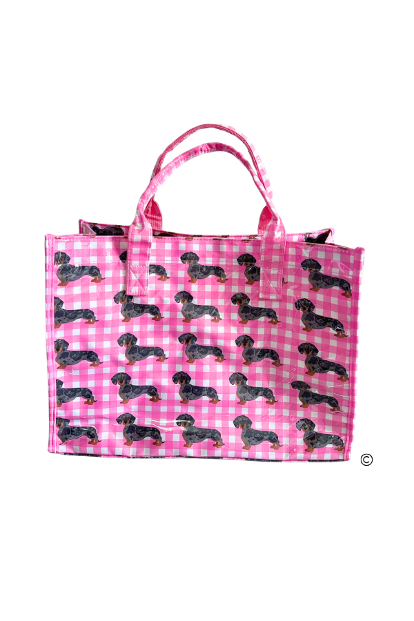 SC - ETA 8/24-9/7 The Chloe Pink Gingham Vinyl Tote Bag