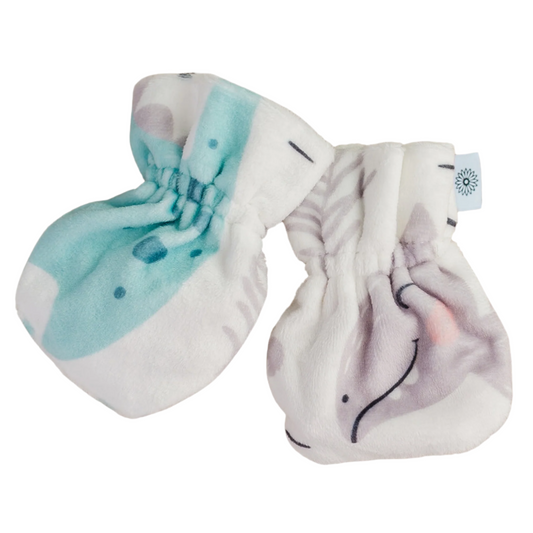 Stay-On Baby Mittens with Silicone Grip - Baby Dino No Scratch Mittens for Newborns 0-6 Months