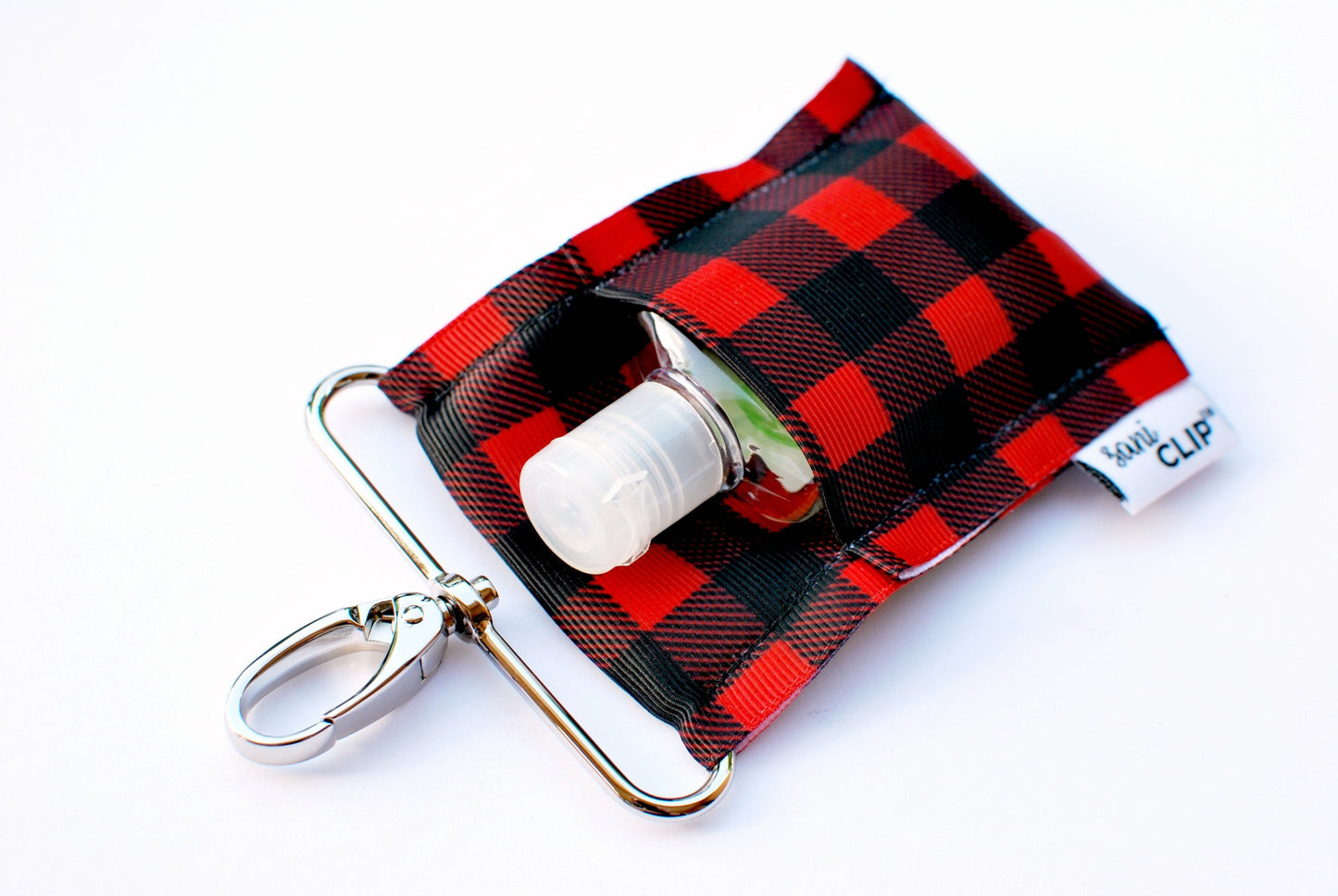 Buffalo Plaid SaniClip Hand Sanitizer Holder - made to order