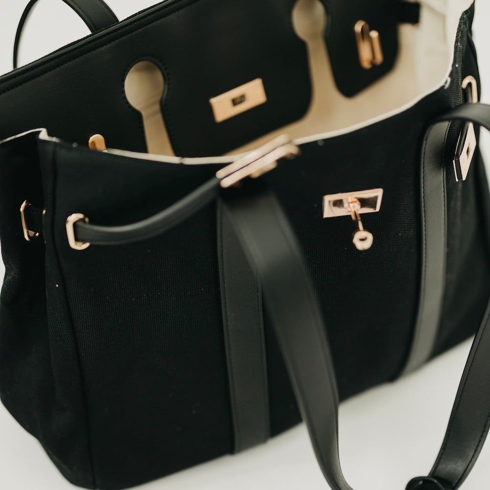 Cadence Canvas and Vegan Leather Tote