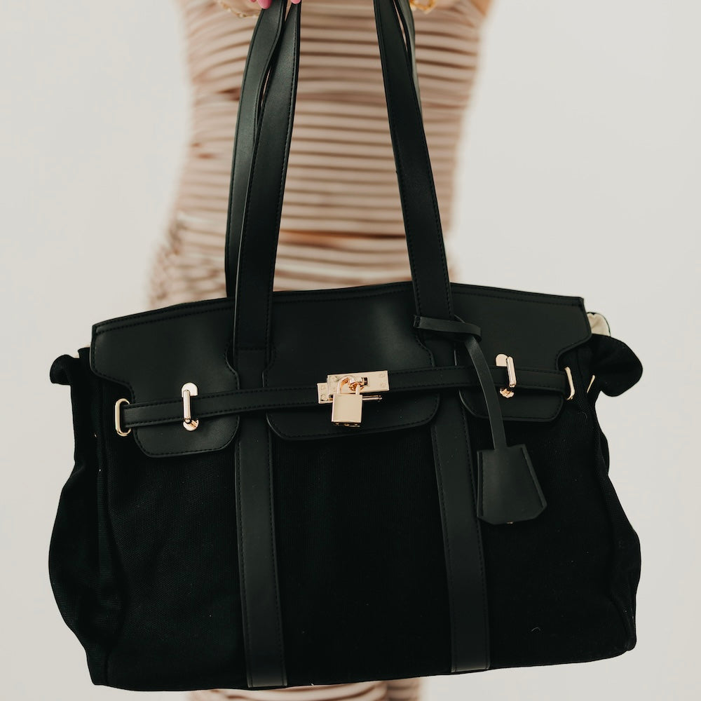 Cadence Canvas and Vegan Leather Tote