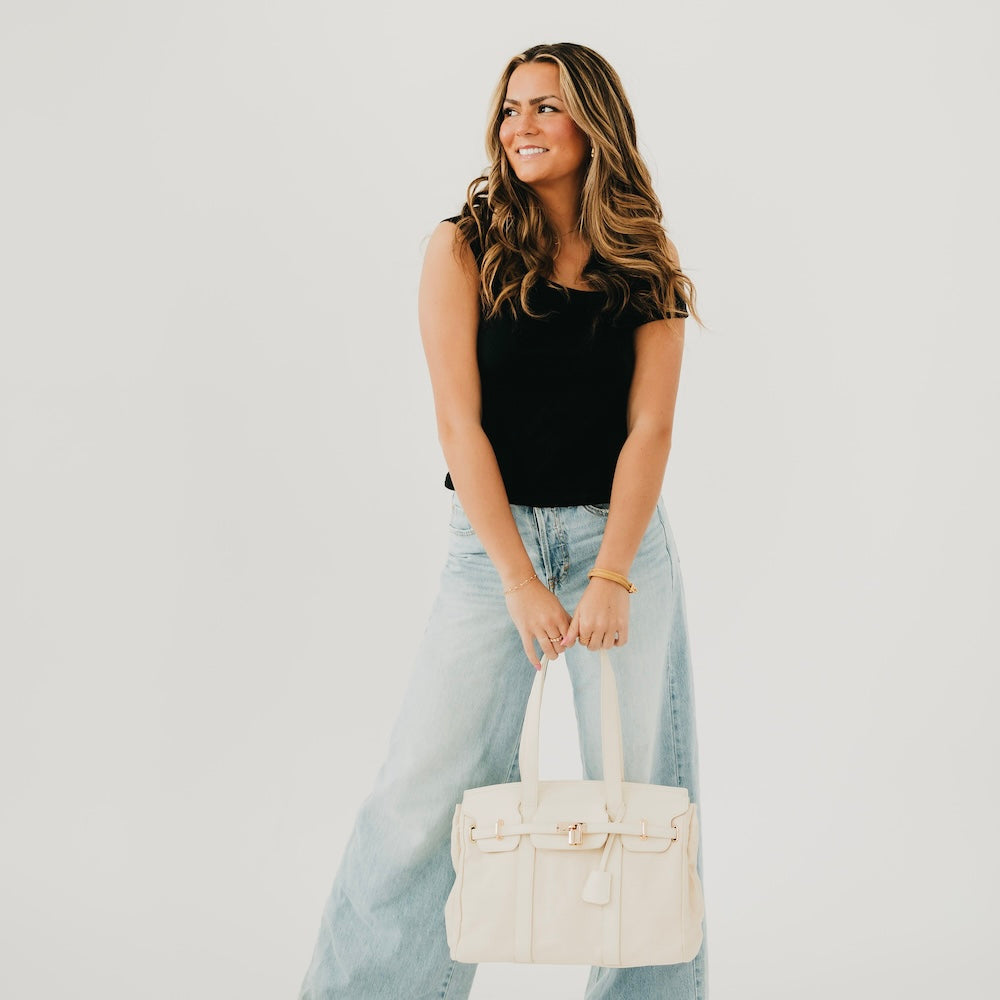 Cadence Canvas and Vegan Leather Tote
